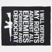 IK VERDEDIG MIJN RECHTEN FLEECE DEKEN (Voorkant (Horizontaal))