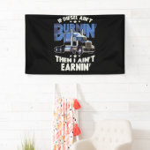 Ik verdien Diesel Trucker Big Rig Semi-Trailer Spandoek (Insitu)