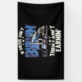 Ik verdien Diesel Trucker Big Rig Semi-Trailer Spandoek (Verticaal)