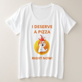 Ik verdien een pizza met een boze kat. grote maat t-shirt