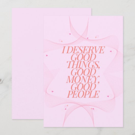 Ik verdien goede dingen Quote Feestdagenkaart (Voorkant / Achterkant)