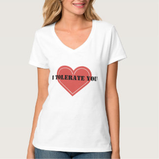 Ik verdraag je rode hart t-shirt