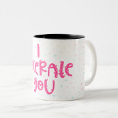 Ik verdraagzaam je tweekleurige koffiemok (Voorkant rechts)