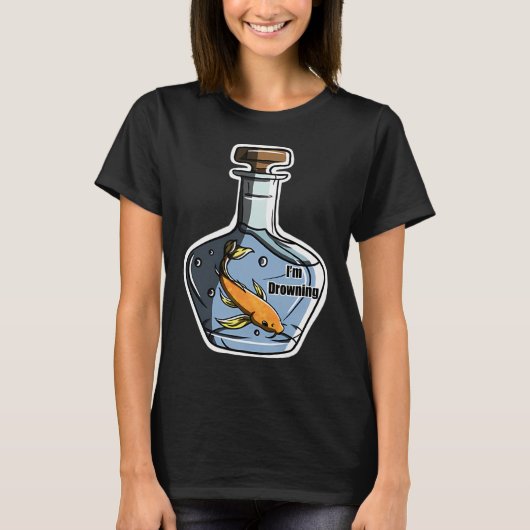Ik verdrink, vis t-shirt (Voorkant)