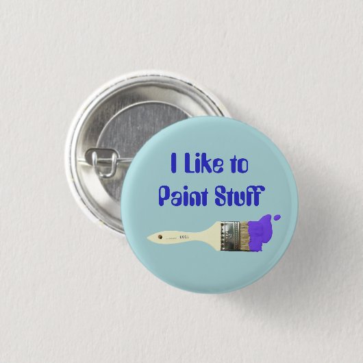 Ik verf graag Stuff Paintborstel met verf Ronde Button 3,2 Cm (Voorkant /achterkant)