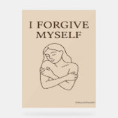 IK VERGEEF MEZELF – Minimalistische Zelfliefde Aff Acryl Bord (Voorkant)