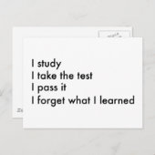 Ik vergeet wat ik geleerd heb briefkaart (Voorkant / Achterkant)