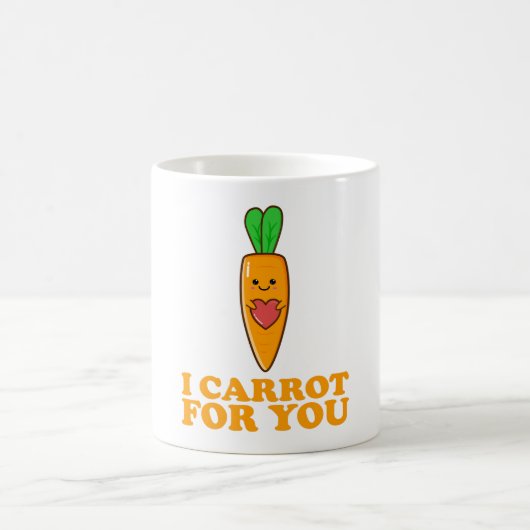 Ik vergok voor je schattige Kawaii Carrot Pun Koffiemok (Center)