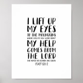Ik verheug mijn ogen op de bergen, Psalm 121:1-2 Poster (Voorkant)