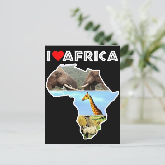 Ik verhit Afrika Briefkaart van wilde dieren (Staand voorkant)