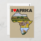 Ik verhit Afrika Briefkaart van wilde dieren (Voorkant / Achterkant)