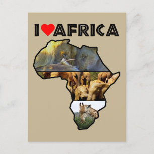 Ik verhit Afrika Briefkaart van wilde dieren