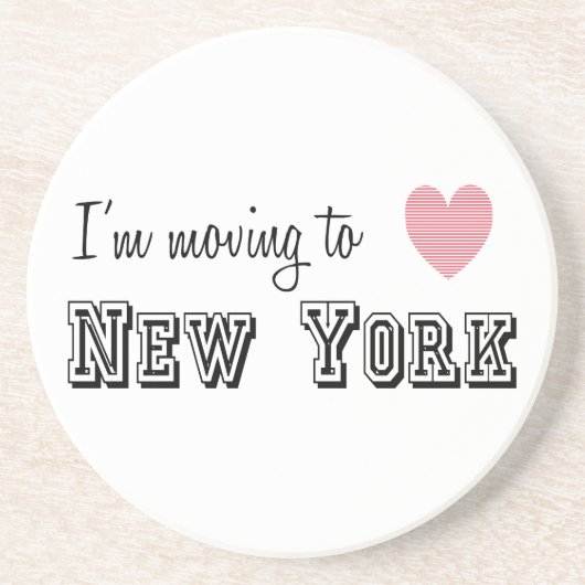 Ik verhuis naar New York Zandsteen Onderzetter (Voorkant)