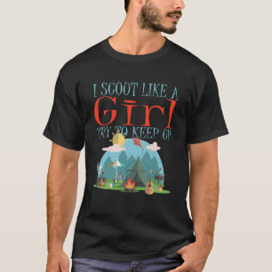 Ik verken als een meisje probeer scout meisje hob t-shirt