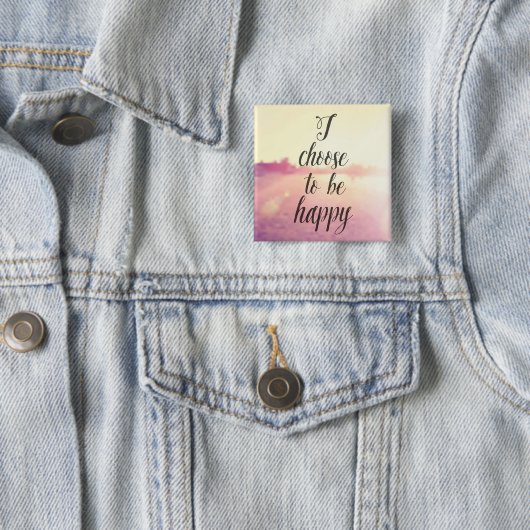 Ik verkies gelukkig te zijn vierkante button 5,1 cm (In situ)