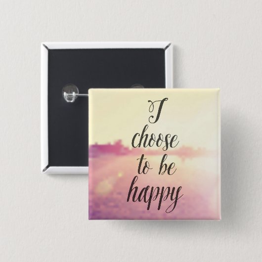 Ik verkies gelukkig te zijn vierkante button 5,1 cm (Voorkant /achterkant)