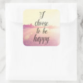 Ik verkies gelukkig te zijn vierkante sticker (Tas)