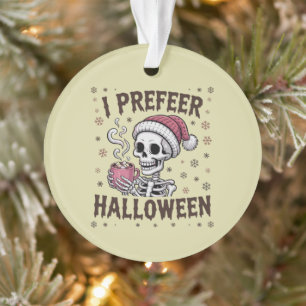 Ik verkies Halloween Griezelig Kerstmis Skelet Got Ornament