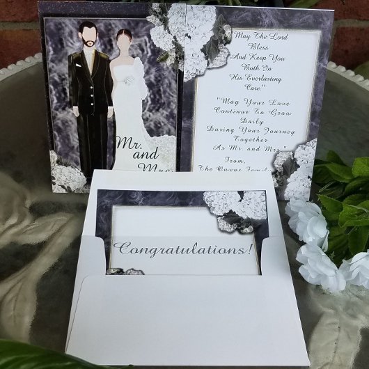 Ik verklaar je nu Man en vrouw bruiloft Folie Feestdagenkaart