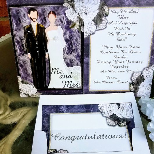 Ik verklaar je nu Man en vrouw bruiloft Folie Feestdagenkaart