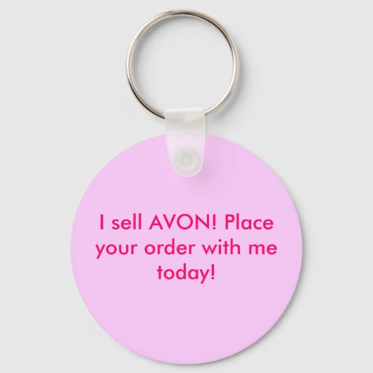 Ik verkoop AVON! Plaats vandaag uw bestelling bij  Sleutelhanger (Voorkant)
