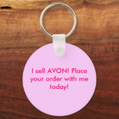 Ik verkoop AVON! Plaats vandaag uw bestelling bij  Sleutelhanger (Voorkant)