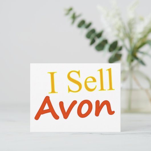 Ik verkoop Avon White Achtergrond Briefkaart (Staand voorkant)