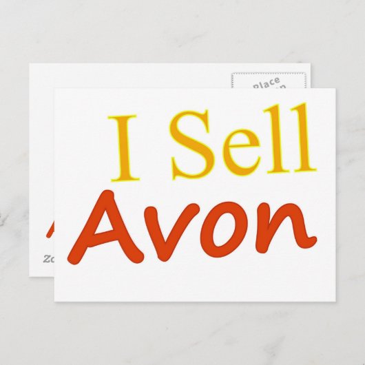Ik verkoop Avon White Achtergrond Briefkaart (Voorkant / Achterkant)
