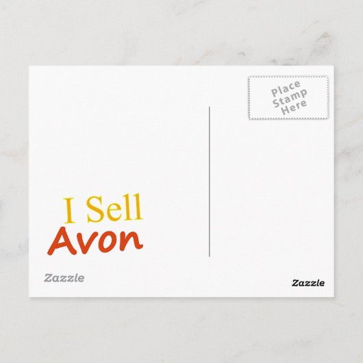 Ik verkoop Avon White Achtergrond Briefkaart (Achterkant)