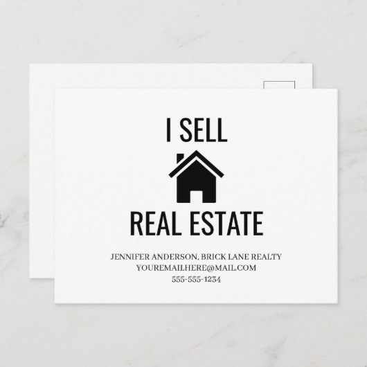 Ik verkoop onroerend goed  briefkaart (Voorkant / Achterkant)