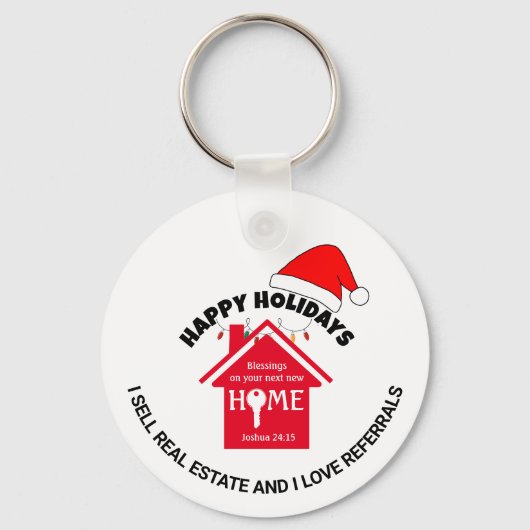 IK VERKOOP ONROEREND GOED Christelijke makelaar ke Sleutelhanger (Voorkant)