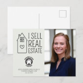 Ik verkoop onroerend goed Contactgegevens Foto Rea Briefkaart (Voorkant / Achterkant)