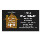 Ik verkoop onroerend goed liefde verwijzingen glit magnetisch visitekaartje (Voorkant)