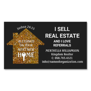 Ik verkoop onroerend goed liefde verwijzingen glit magnetisch visitekaartje