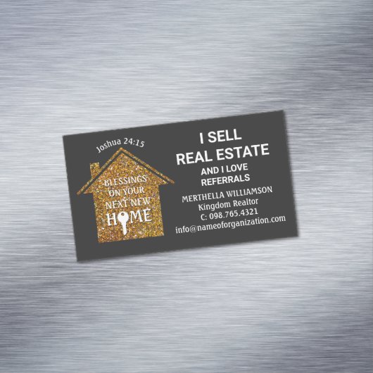 Ik verkoop onroerend goed liefde verwijzingen glit magnetisch visitekaartje (Voorbeeld)