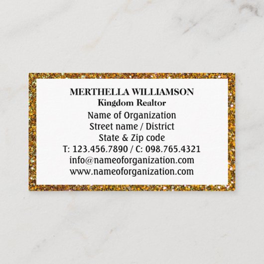 Ik verkoop onroerend goed liefde verwijzingen glit visitekaartje (Achterkant)