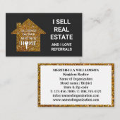 Ik verkoop onroerend goed liefde verwijzingen glit visitekaartje (Voorkant / Achterkant)