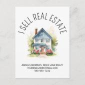 Ik verkoop onroerend goed promotiehuis briefkaart (Voorkant)