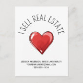Ik verkoop onroerend goed promotioneel hart briefkaart (Voorkant)