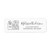 Ik verkoop onroerend goed promotioneel vastgoedadr etiket (Voorkant)