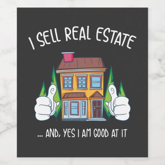 Ik verkoop onroerend goed wijn etiket (Enkel label)