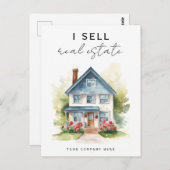 Ik verkoop vastgoedmarketing briefkaart (Voorkant / Achterkant)