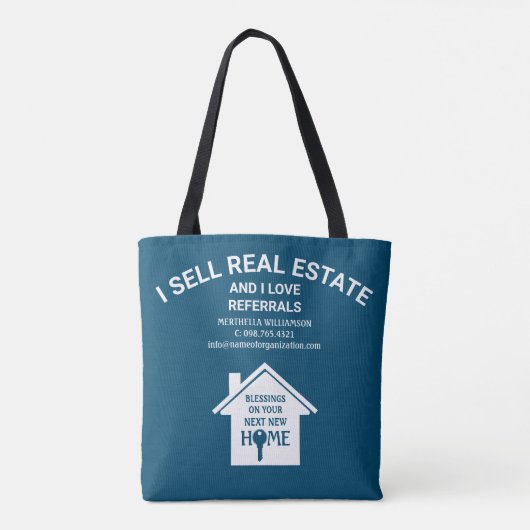 Ik verkoop verwijzingen naar onroerend goed als BL Tote Bag (Achterkant)