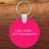 IK VERKOPEN AVON... LATEN WE DE TALK BEAUTY VERKOP SLEUTELHANGER (Voorkant)