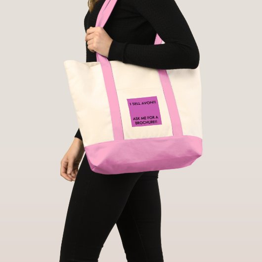 IK VERKOPEN AVON!, VRAAG ME OM EEN BROCHURE! TOTE BAG (Voorkant (product))