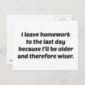 Ik verlaat thuiswerk tot de laatste dag briefkaart (Voorkant / Achterkant)