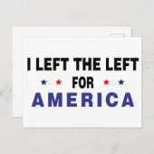 Ik verliet links voor Amerika Briefkaart (Voorkant / Achterkant)
