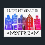 Ik verliet mijn hart in Amsterdam Holland Canal Ho Briefkaart<br><div class="desc">Verzend een bericht met dit zoete whimsical Amsterdam patroonkunst briefkaart.U kunt het aanpassen en tekst ook veranderen of toevoegen. Voeg je eigen tekst aan de achterkant toe. Bekijk mijn winkel voor veel meer kleuren en patronen! En meer overeenkomende items zoals tassen, stickers, magneten, petten en t - shirts. Laat me...</div>