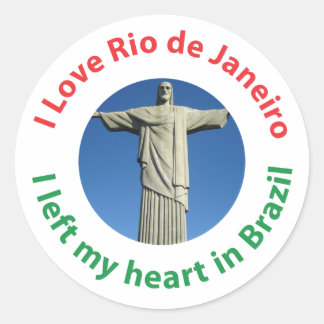 Ik verliet mijn hart in Brazilië - ik hou van Rio  Ronde Sticker