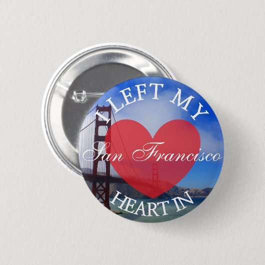 Ik verliet mijn hart in San Francisco Button (Voorkant /achterkant)